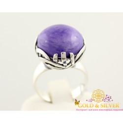 Серебряное кольцо Фонтан чароит (им.) 1316чим